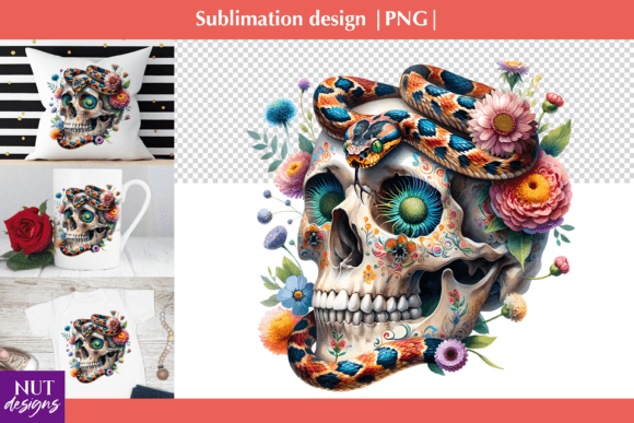 Download Snake Skull Sublimation Gothic Skull Png - Sublimation Collection