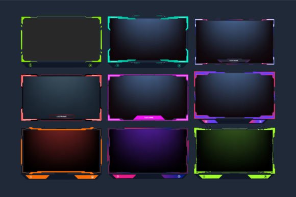 Download Live Stream Overlay Template Set Vector - Overlay Collection