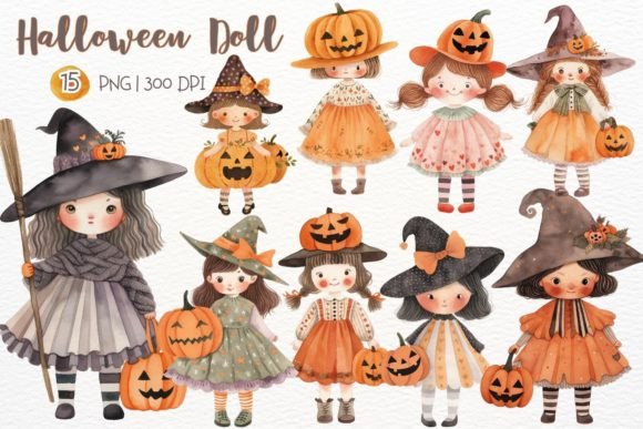 Download Cute Halloween Doll Sublimation Clipart - Sublimation Collection
