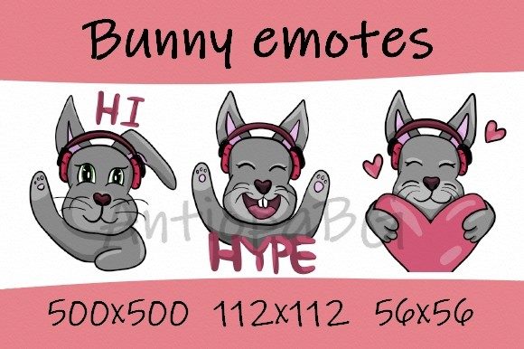 Download Cute Bunny Emotes - Premium Resources