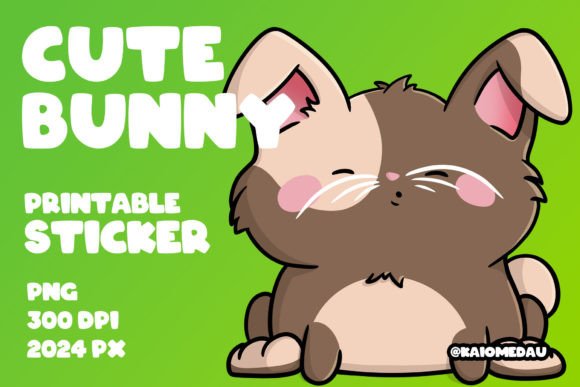 Download Cute Bunny Printable Sticker - Premium Resources