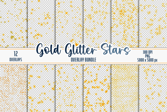 Download Gold Glitter Stars Overlay - Overlay Collection