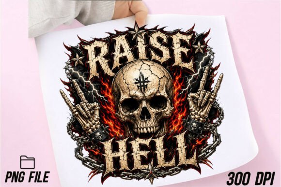 Download Raise Hell Skull PNG Sublimation - Sublimation Collection