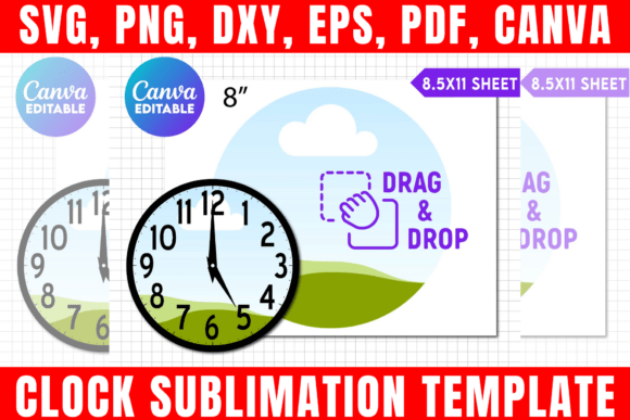 Download Clock Sublimation Canva Template - Sublimation Collection