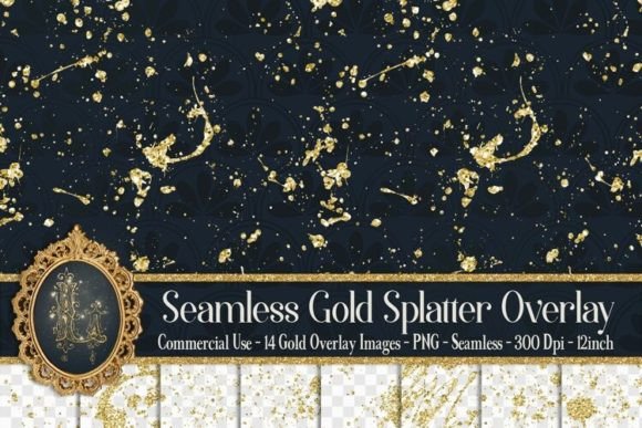 Download Seamless Gold Glitter Splatter Overlay - Overlay Collection