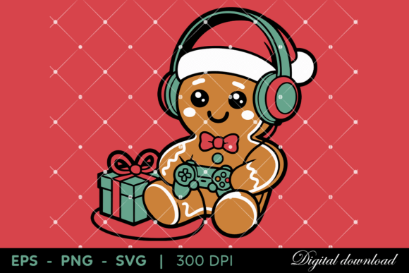 Download Gingerbread Gamer with Headphones - Gamer Collection