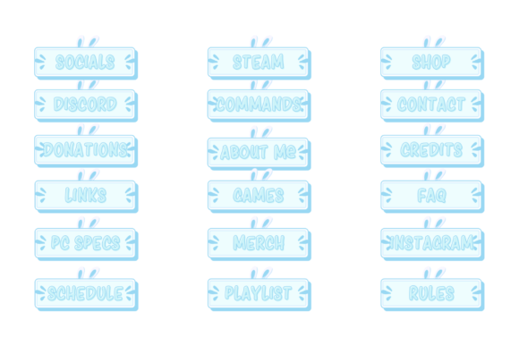 Download Twitch Panels Cute Bunny Overlays - Overlay Collection
